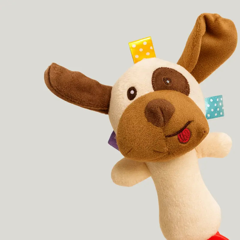 Mordedor Chocalho Pelucia Anti Stress Sensorial Cachorrinho