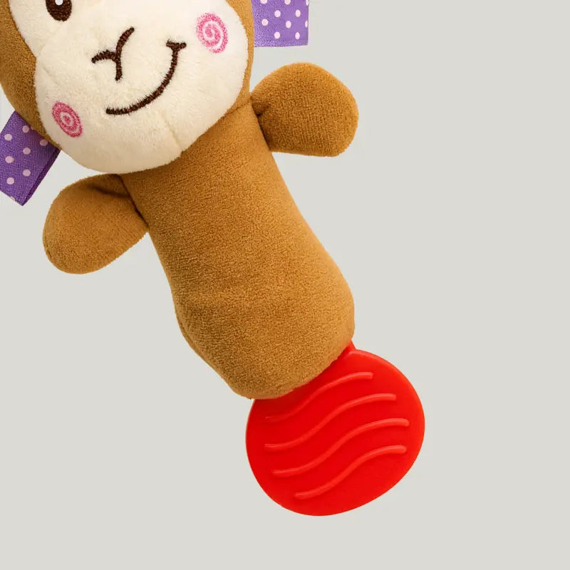 Mordedor Chocalho Pelucia Anti Stress Sensorial Macaquinho