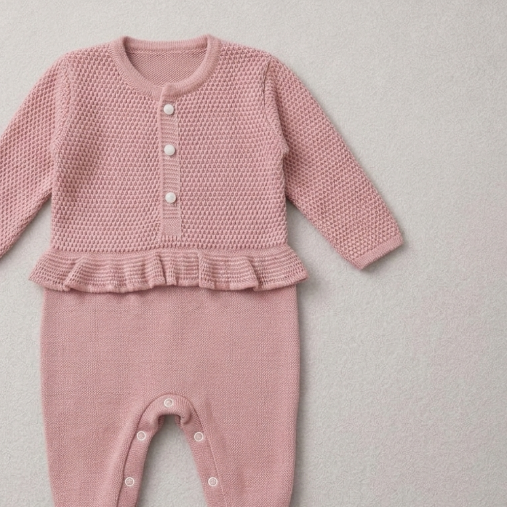Kit 2 Peças Recém Nascido Tricot Luna Rose