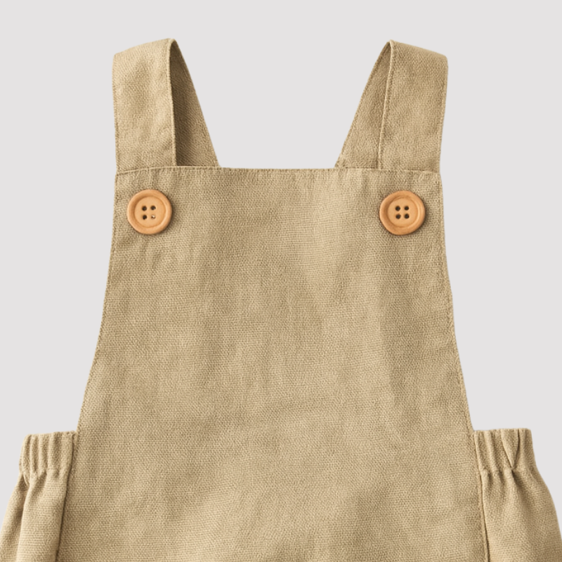 Romper Bebê Tradicional Linho Brown