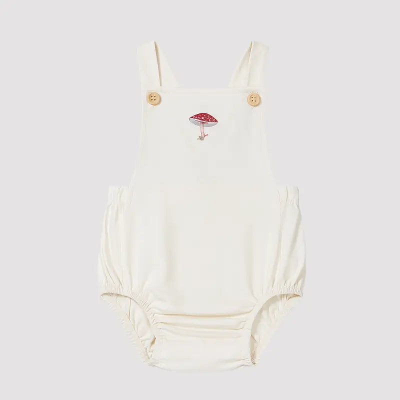Romper Bebe Algodao Cogumelo White