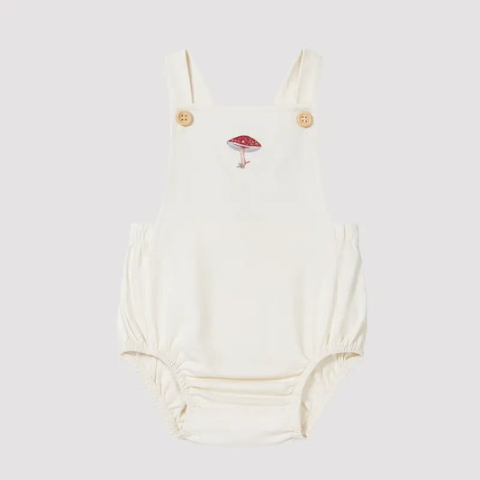 Romper Bebe Algodao Cogumelo White