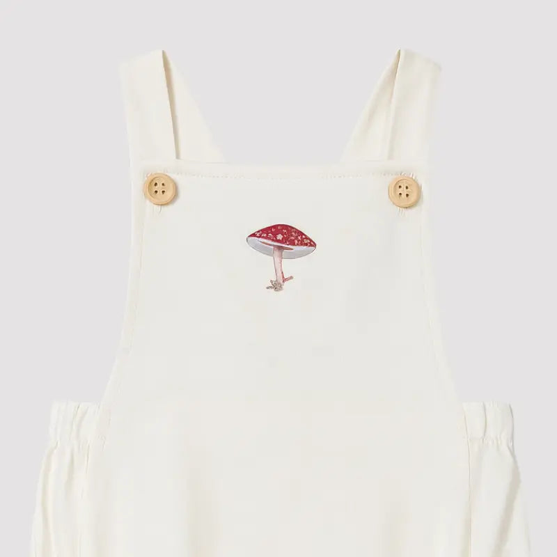 Romper Bebe Algodao Cogumelo White