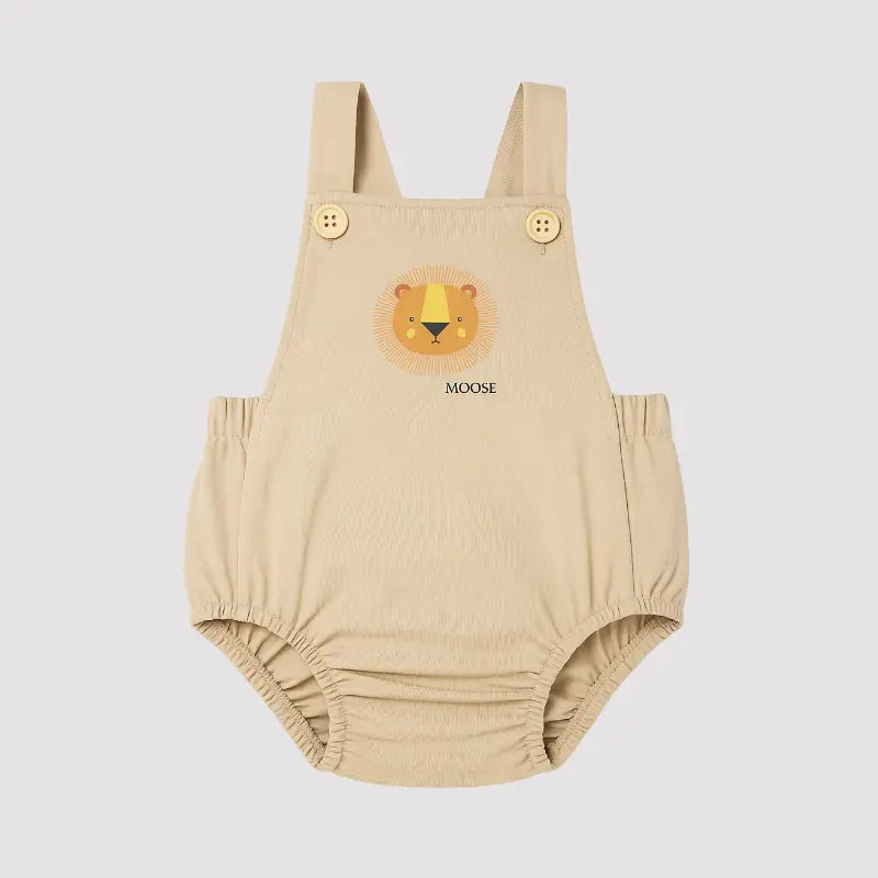 Romper Bebê Algodão Lion Bege