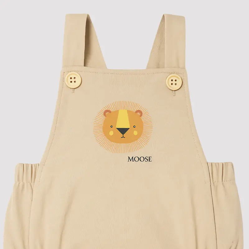 Romper Bebe Algodao Lion Bege