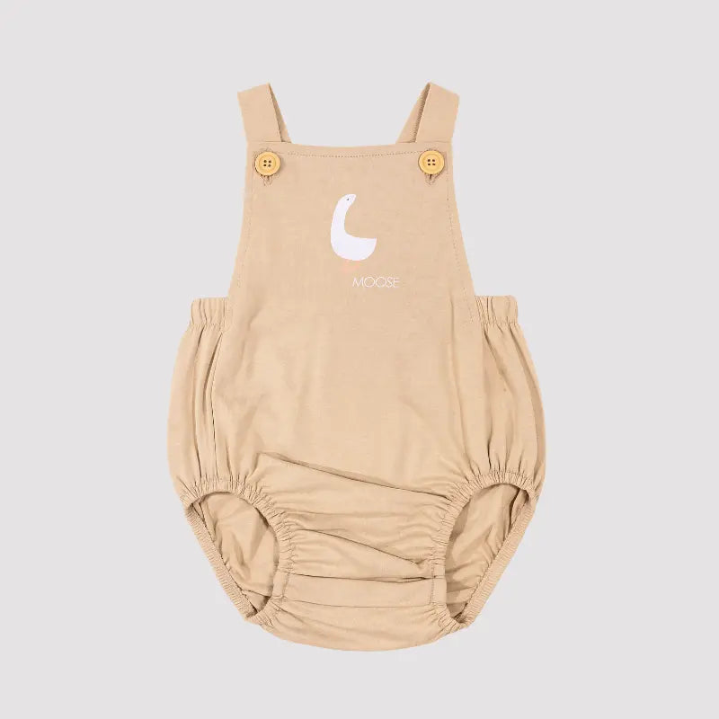 Romper Bebe Algodao Patinho Bege