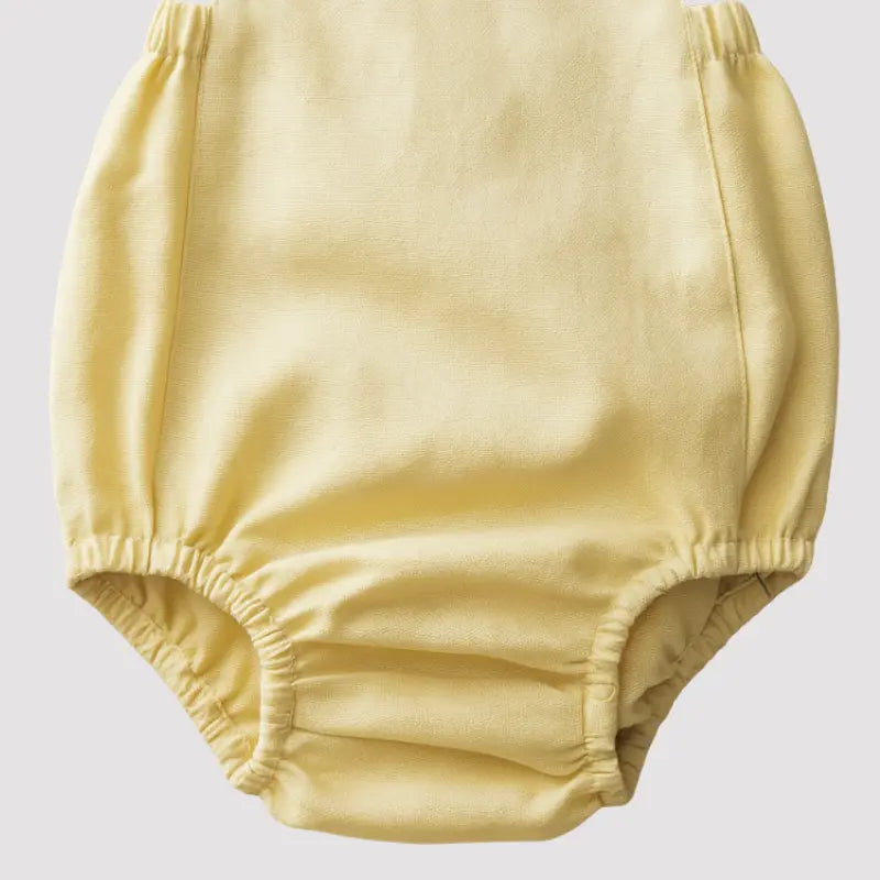 Romper Bebe Tradicional Linho Amarelo