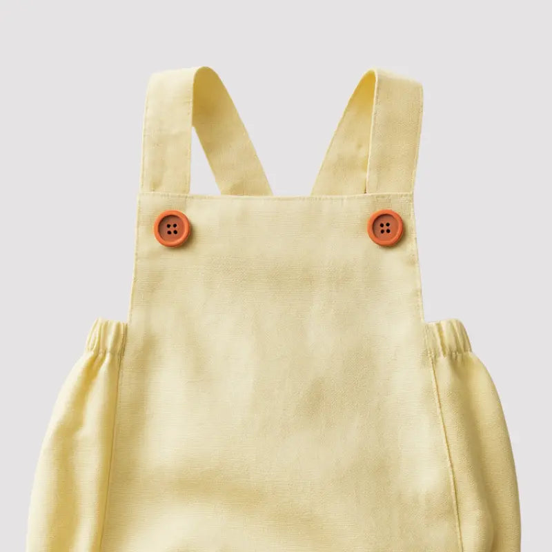 Romper Bebe Tradicional Linho Amarelo