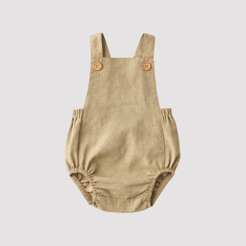 Romper Bebê Tradicional Linho Brown