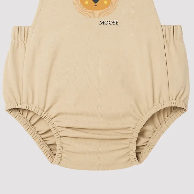 Romper Bebe Algodao Lion Bege