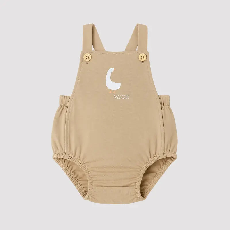 Romper Bebê Algodão Ganso Bege