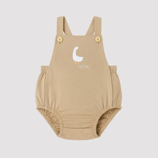 Romper Bebê Algodão Ganso Bege