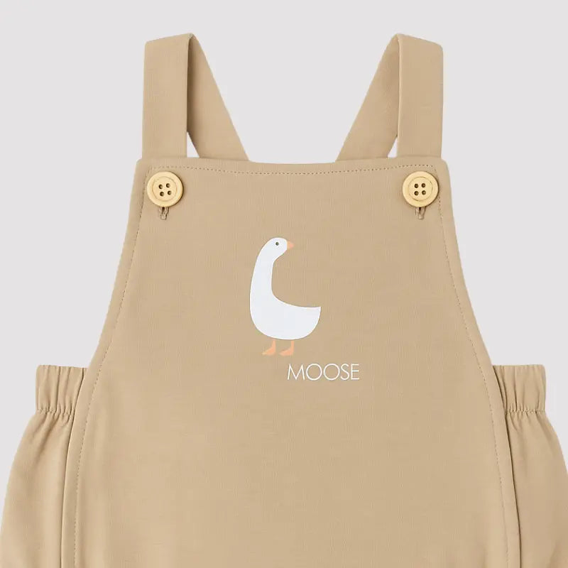 Romper Bebre Algodao Ganso Bege