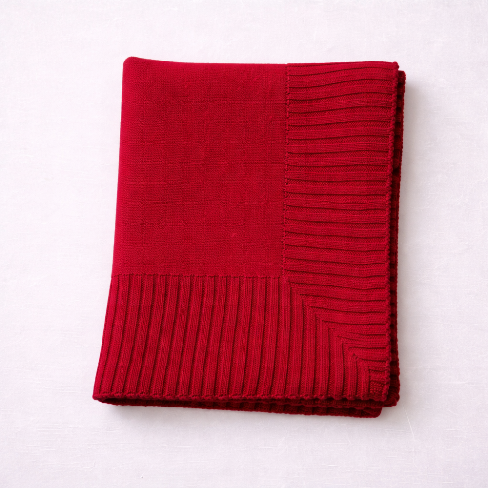 Macacão e Manta Bebê Tricot Vermelha