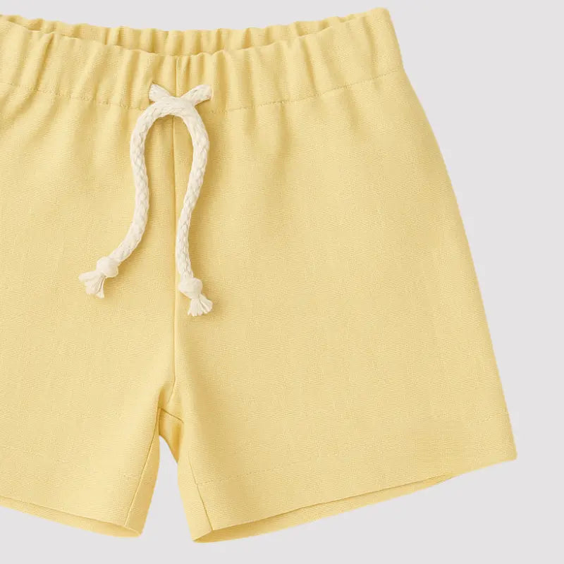 Short Bebe Linho Beach Yellow