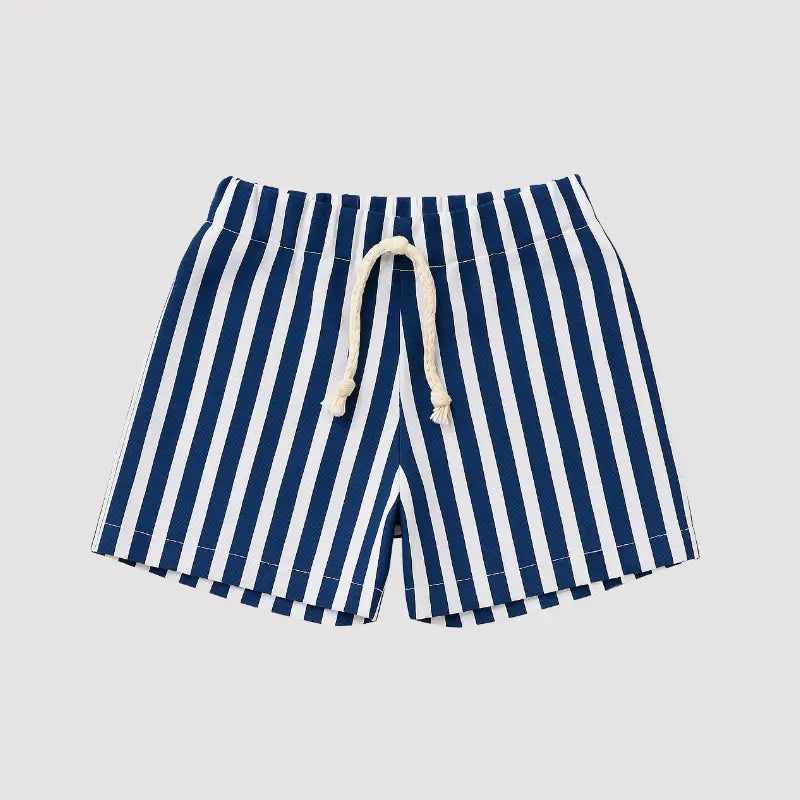 Short Bebe Linho Beach Listras Blue