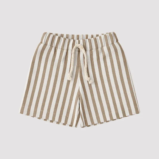 Short Bebê Linho Beach Listras Brow