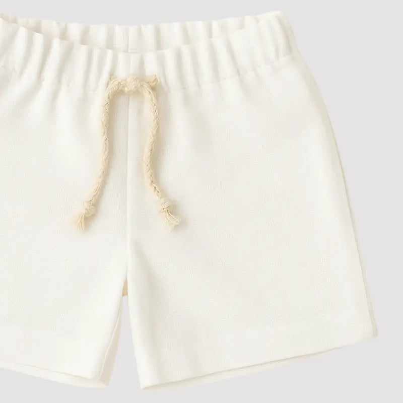 Short bebê linho beach white