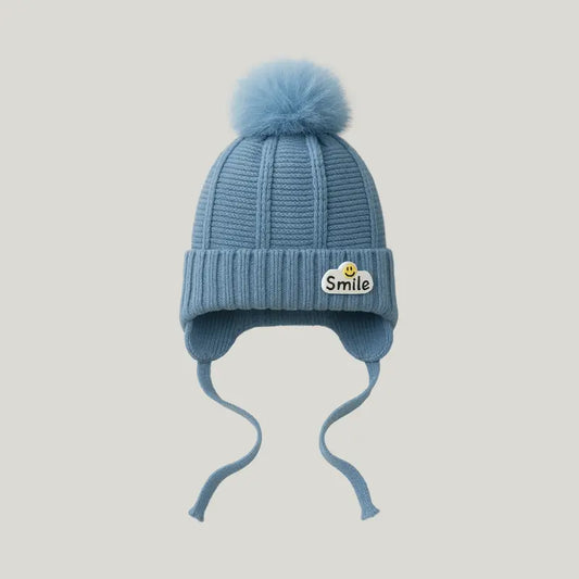 Touca bebê Tricot Smile Blue