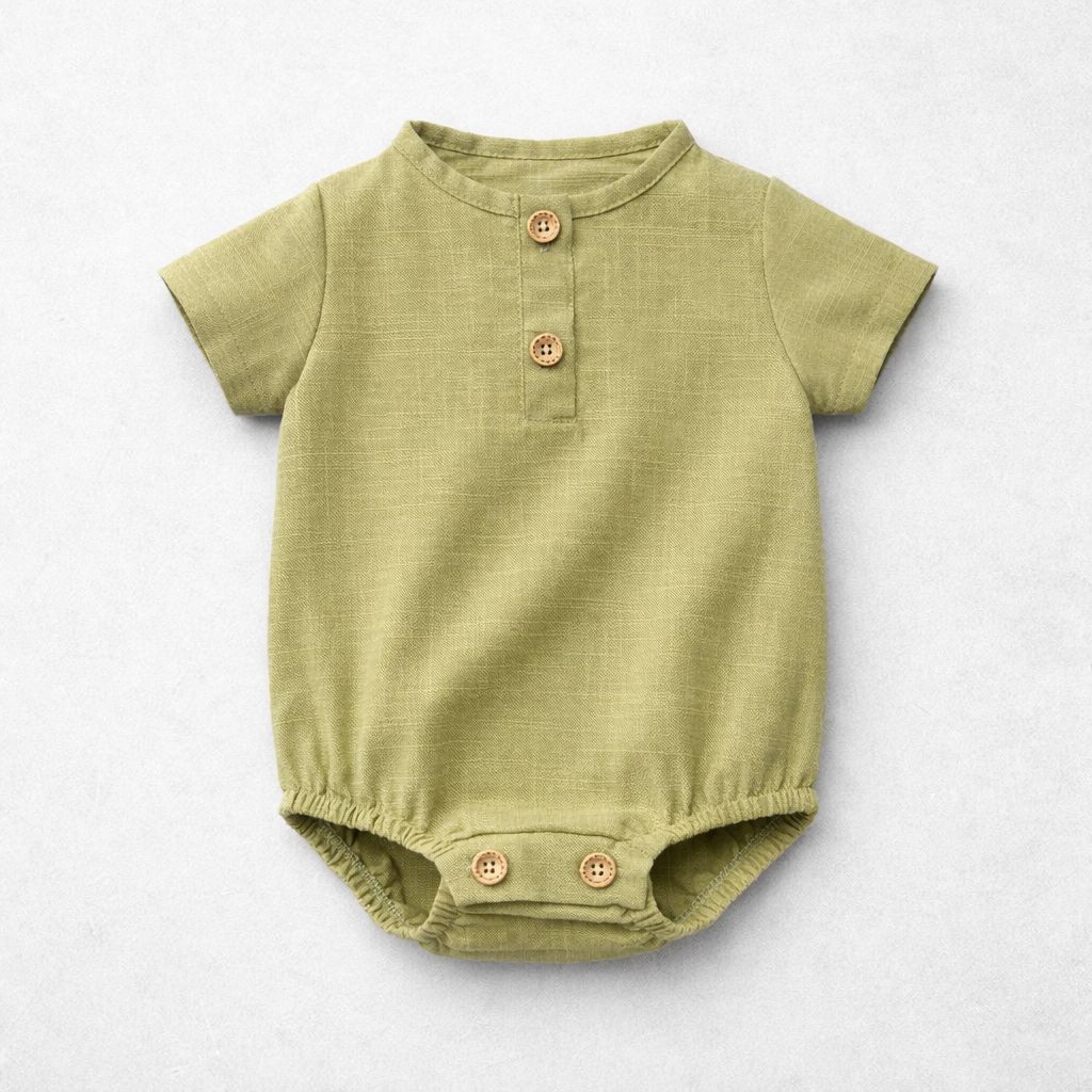 Body bebê Bata Algodão Green Unissex