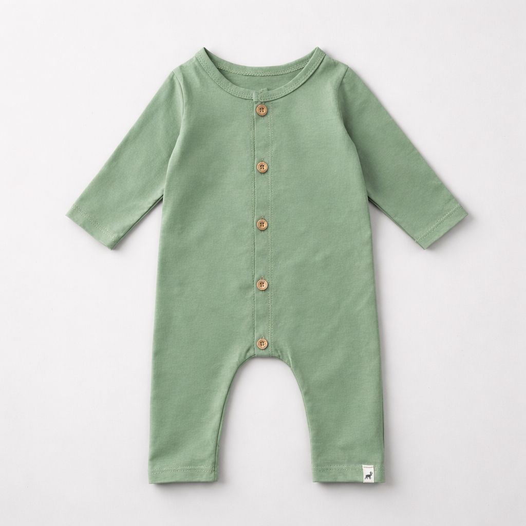 Macacão Bebê Algodão  Buttons Menta