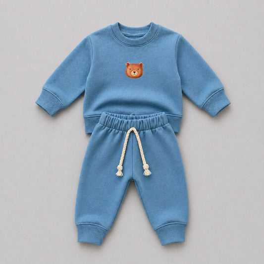 Conjunto Bebê Moletom Comfy Bear Azul