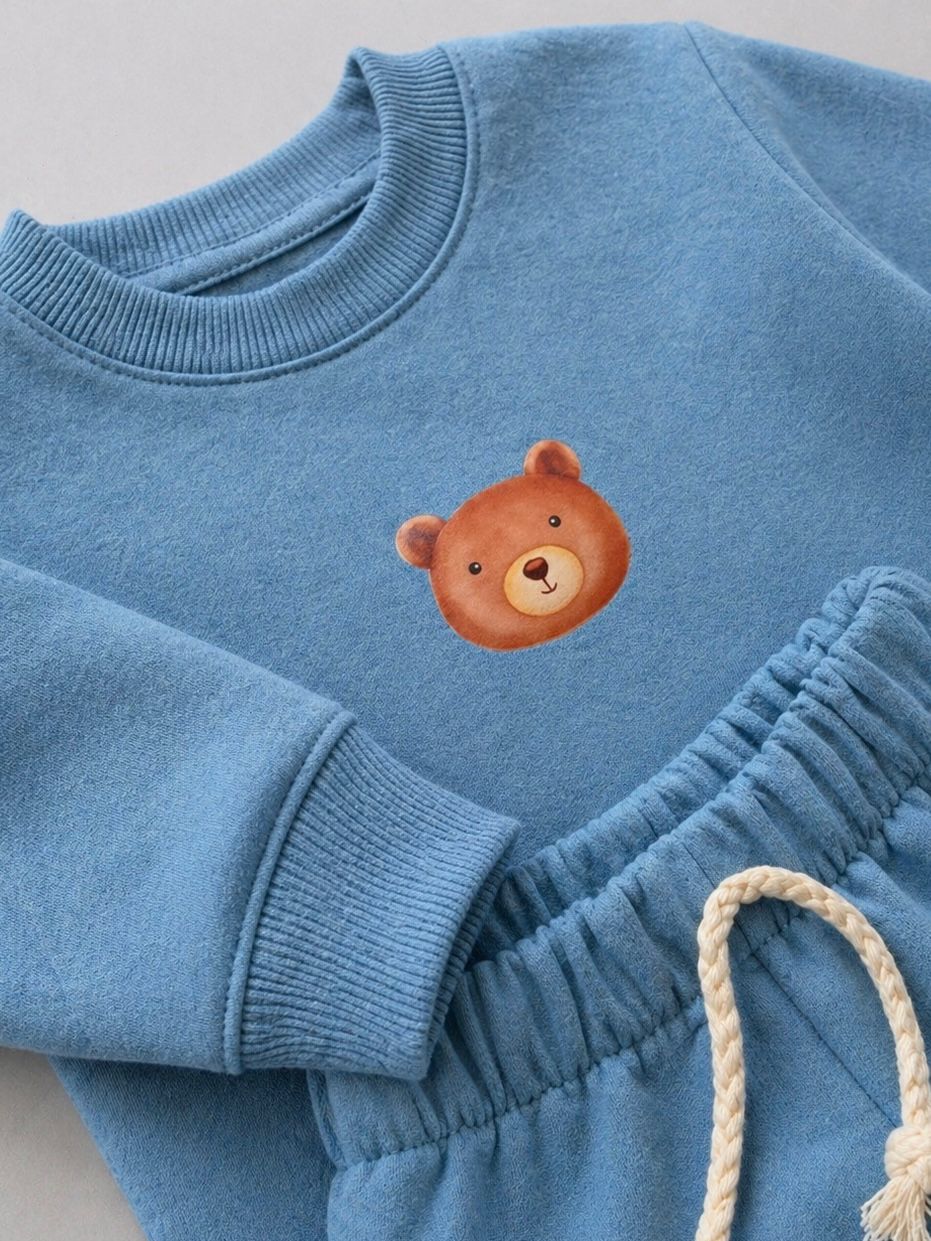 Conjunto Bebê Moletom Comfy Bear Azul