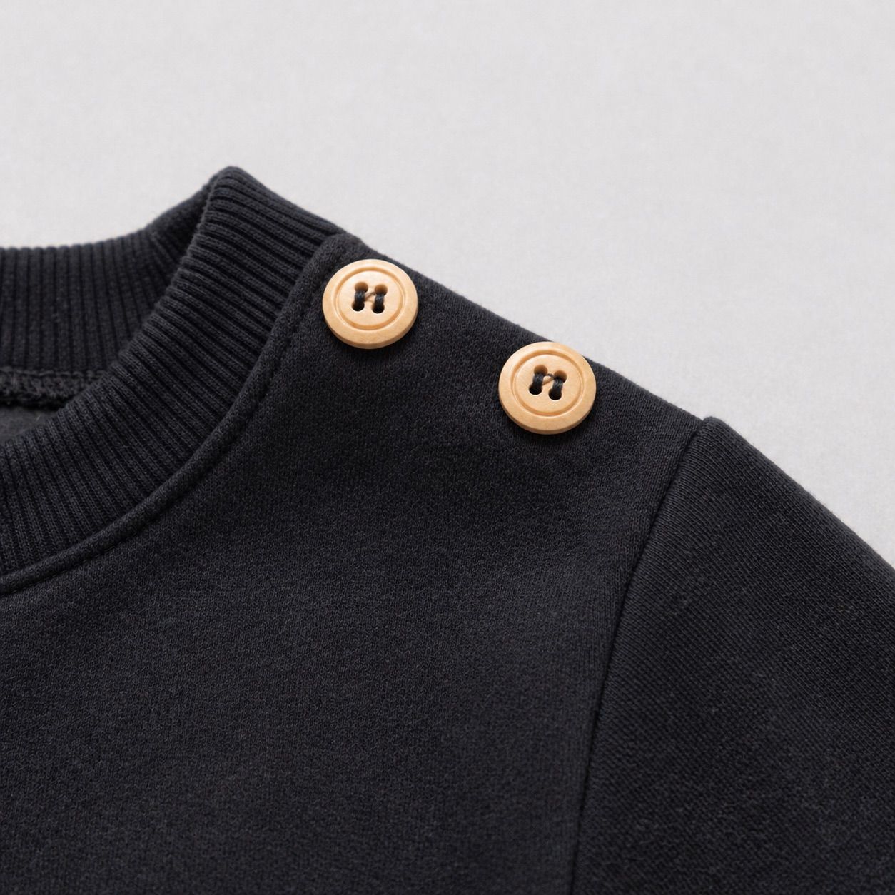 Conjunto Bebê Moletom Comfy Buttons Black