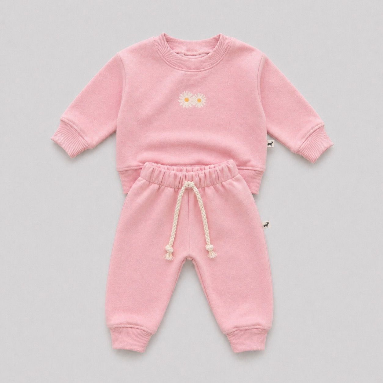 Conjunto Bebê Moletom Comfy Flowers Rose