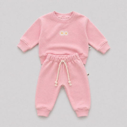 Conjunto Bebê Moletom Comfy Flowers Rose