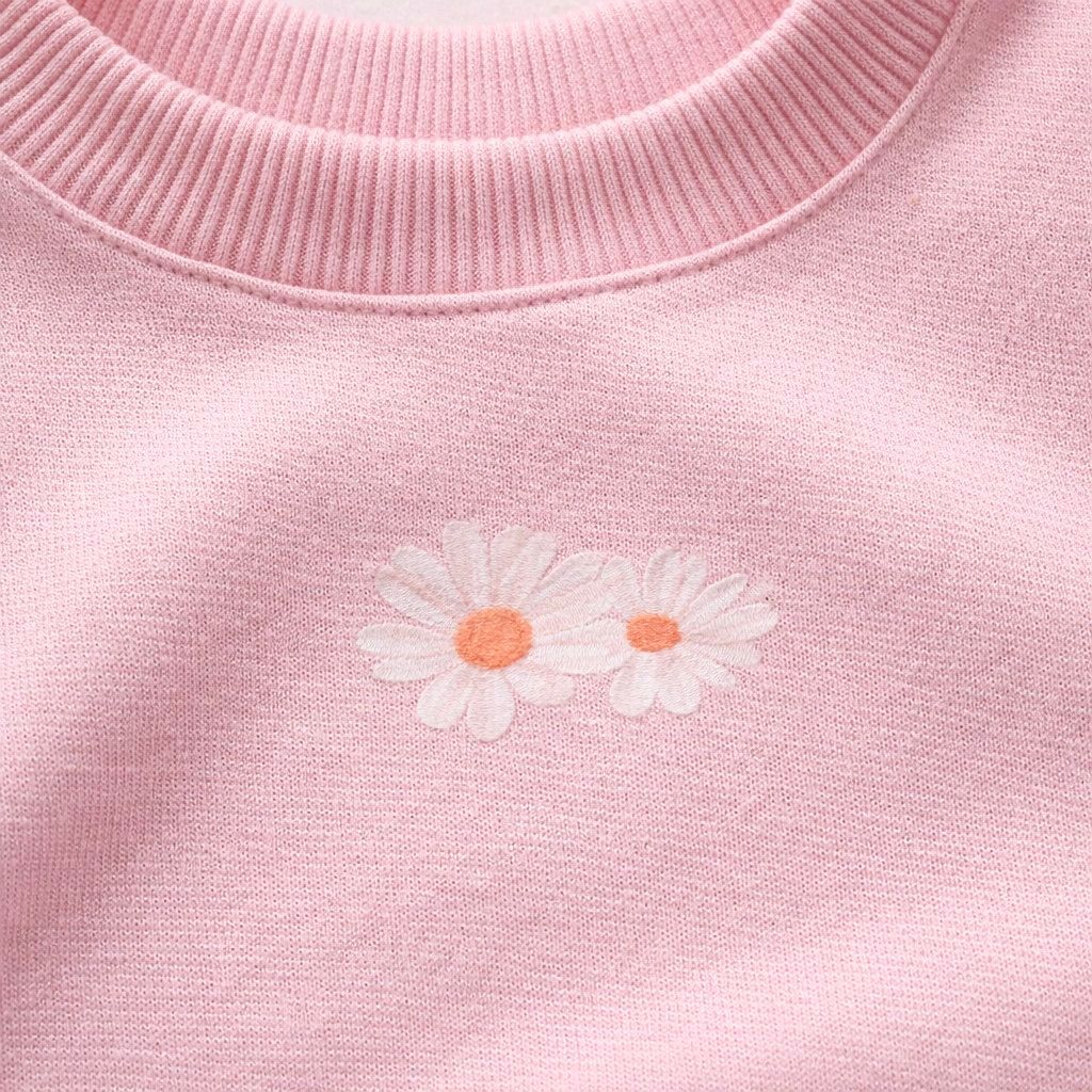Conjunto Bebê Moletom Comfy Flowers Rose