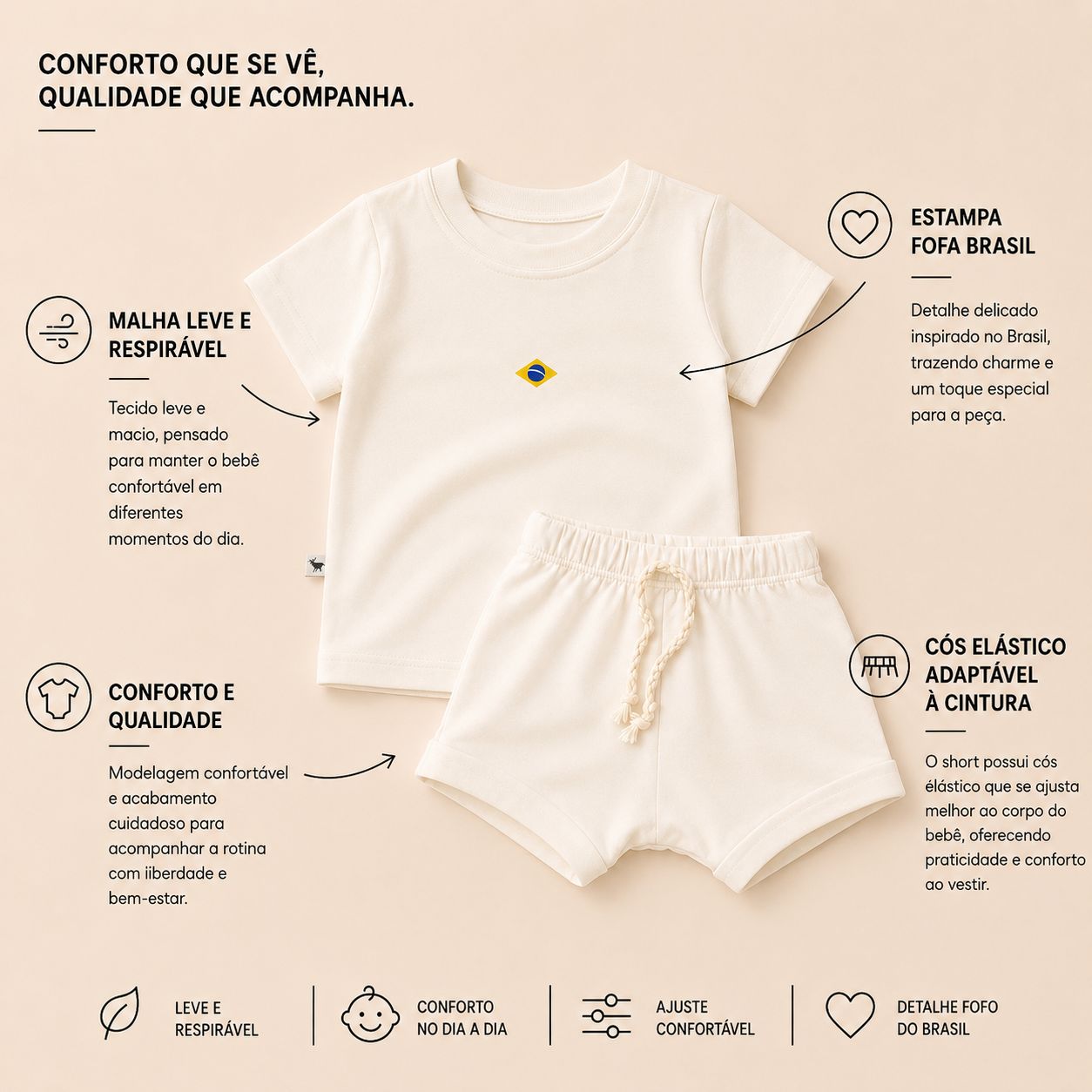 Conjunto Confort Brasil Off White