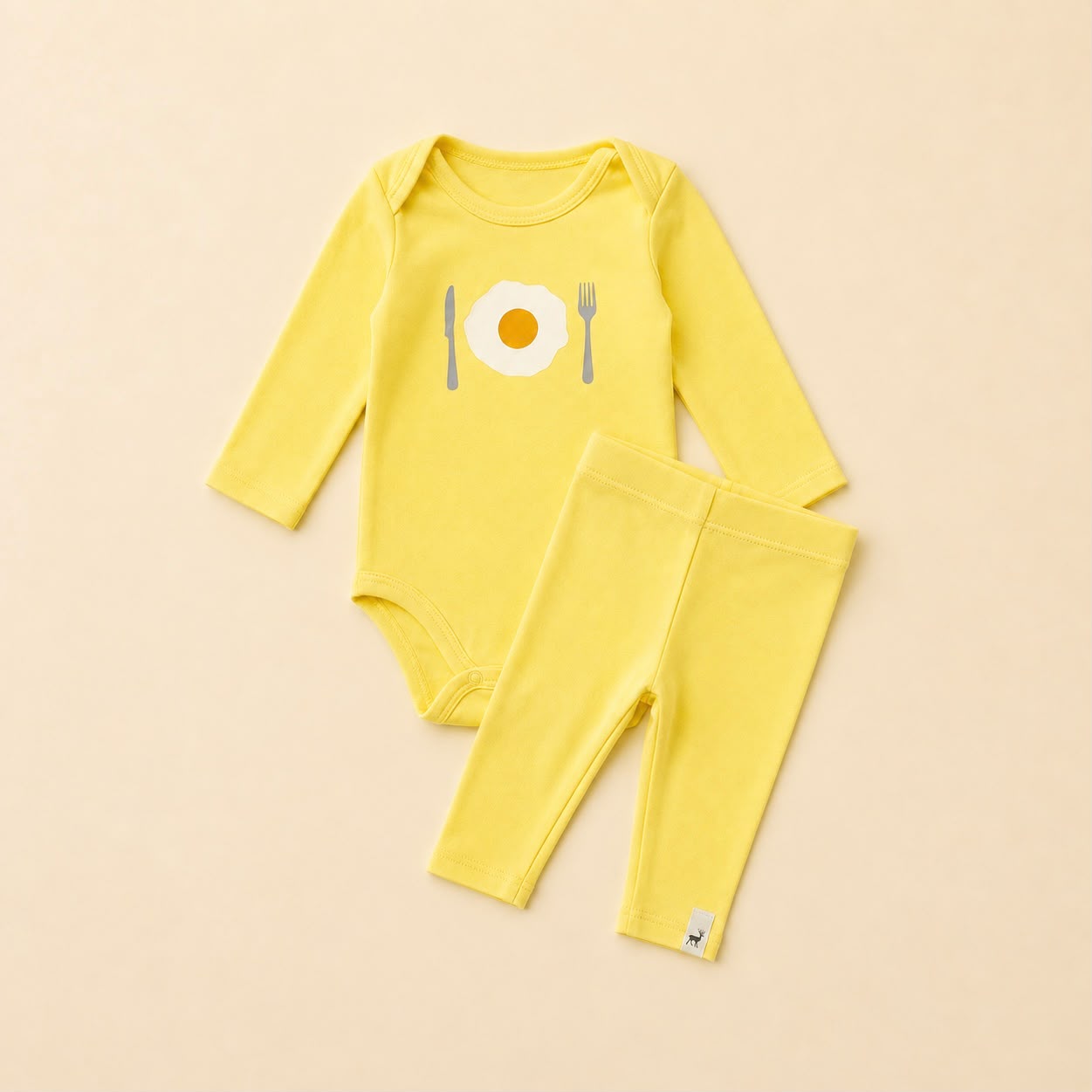 Conjunto Orgânic Algodão Ovo Frito Yelow
