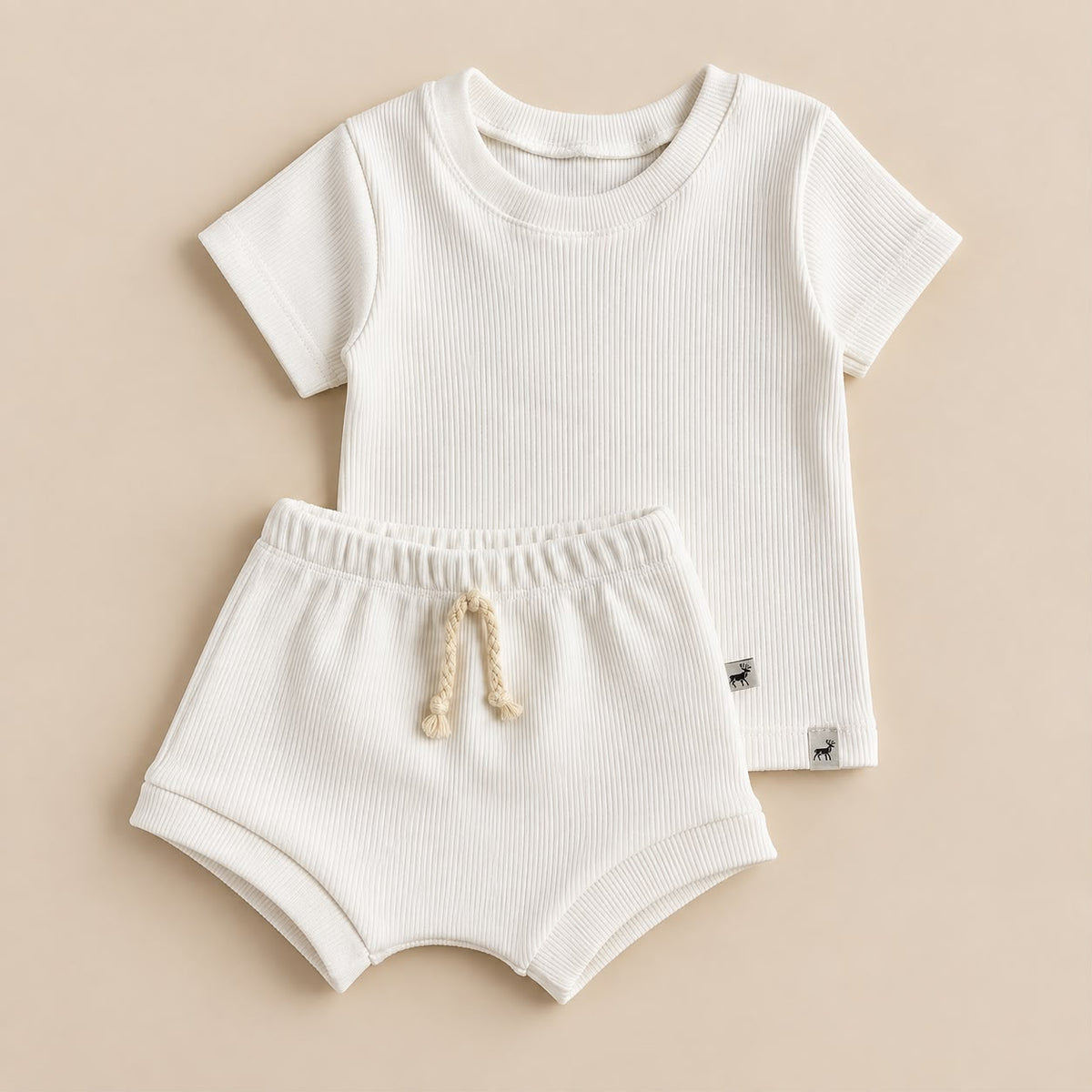 Conjunto Bebê Canelado Vintage Off White