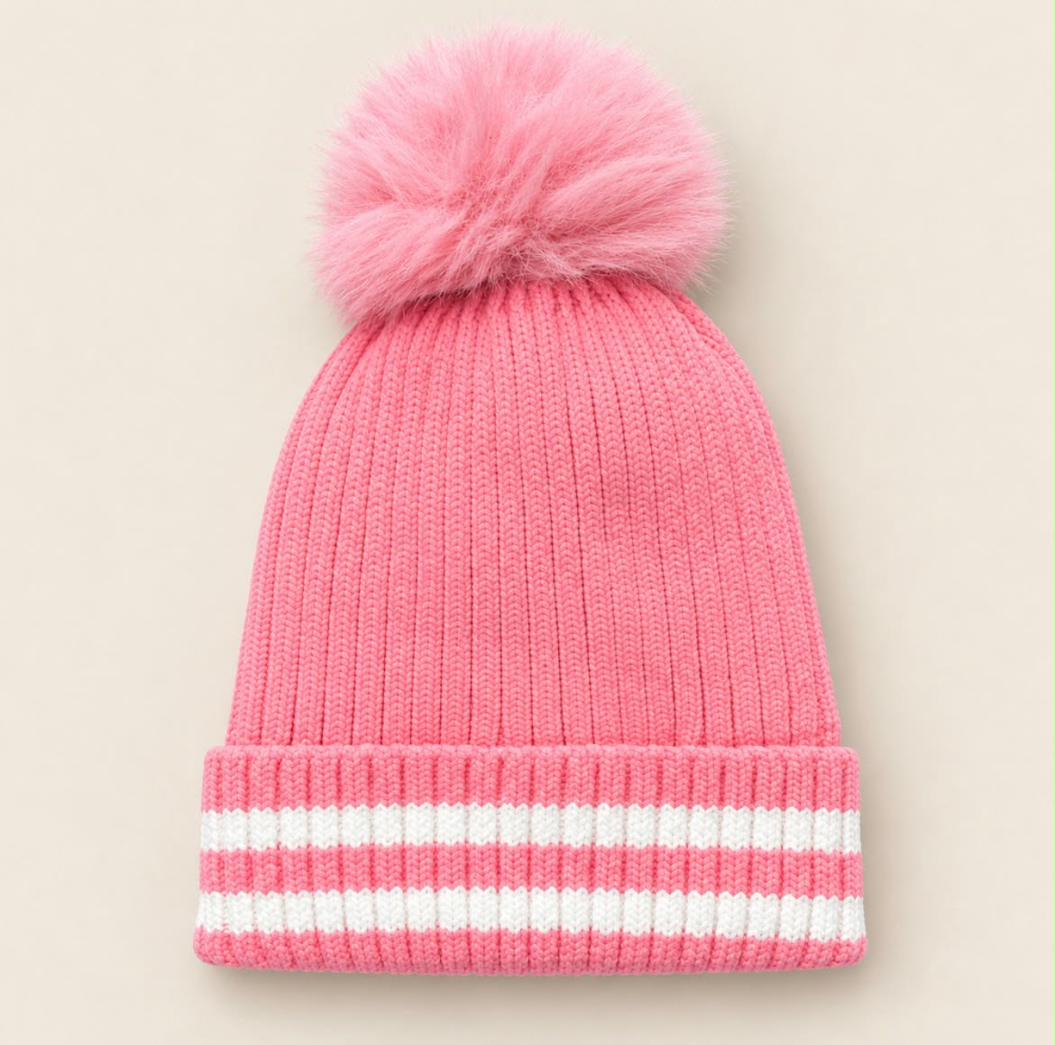 Baby Girl's Vintage Knit All Pink Hat