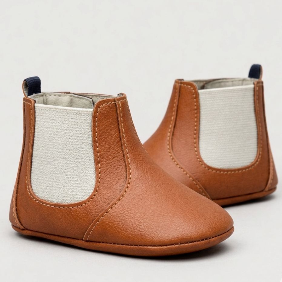 Bota de bebé unisex vintage color caramelo