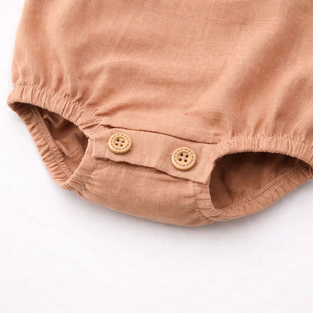 Body bebê Bata Algodão caramel Unissex