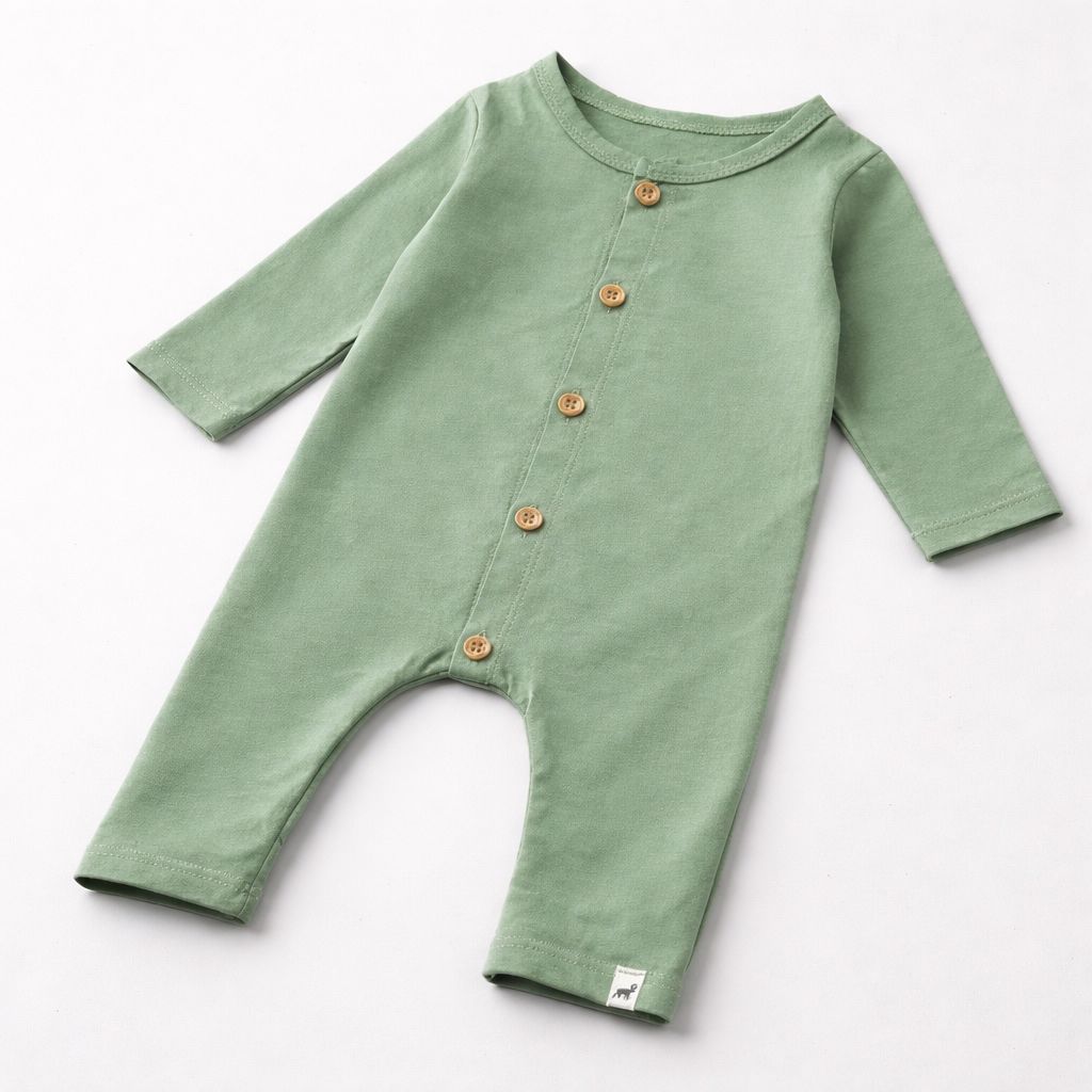 Macacão Bebê Algodão  Buttons Menta