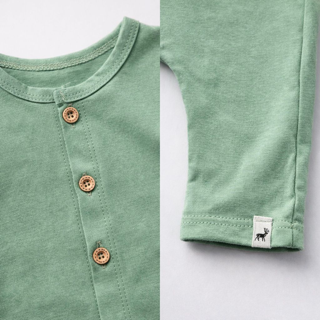 Macacão Bebê Algodão  Buttons Menta