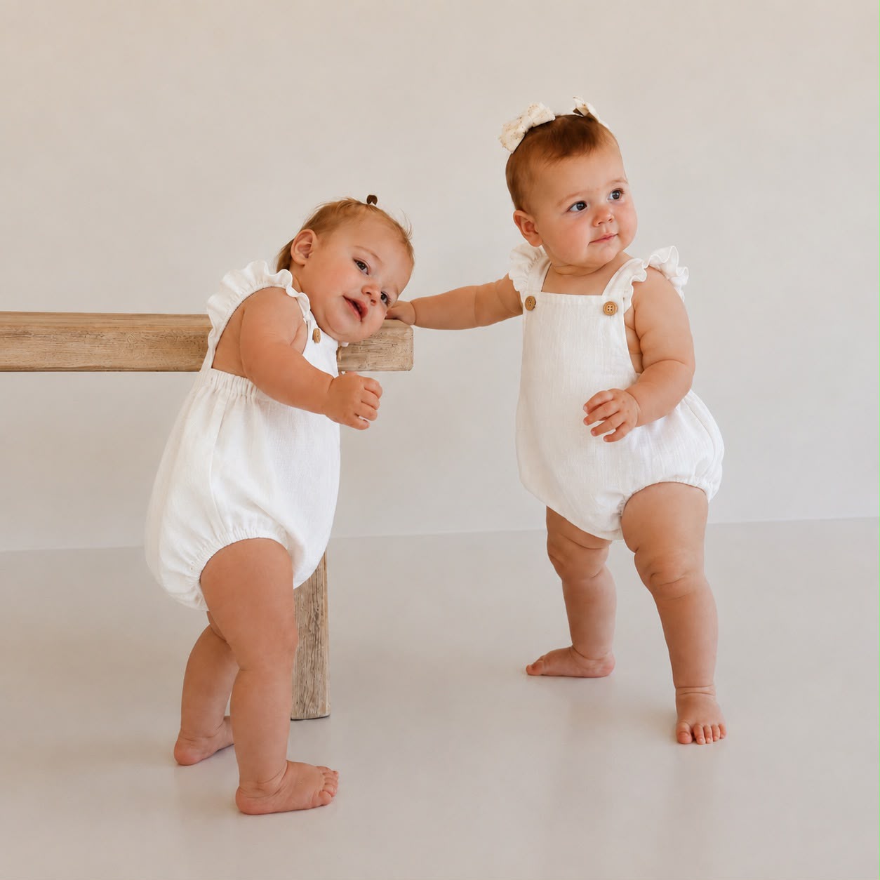 Anelise Off-White Baby Romper