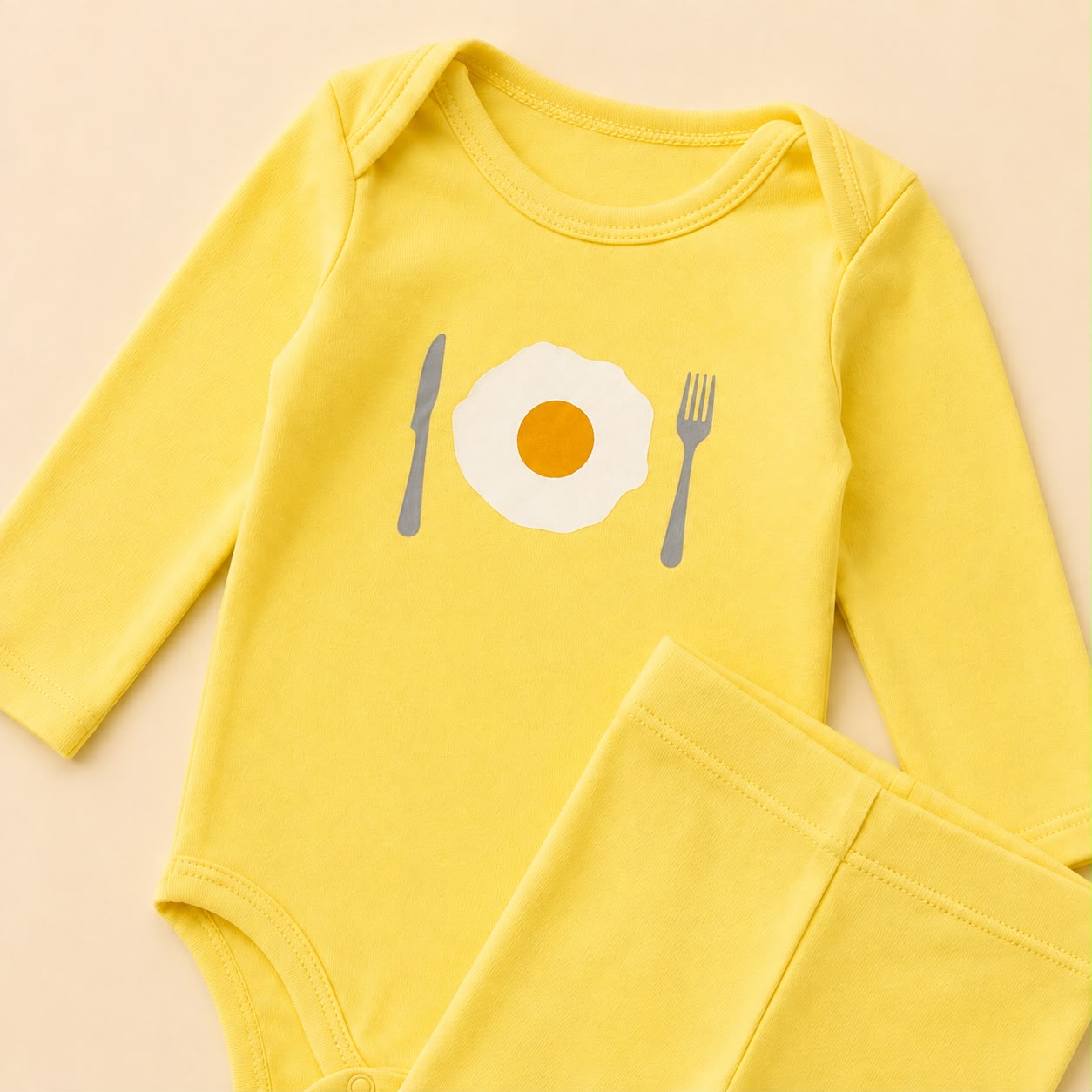 Conjunto Orgânic Algodão Ovo Frito Yelow