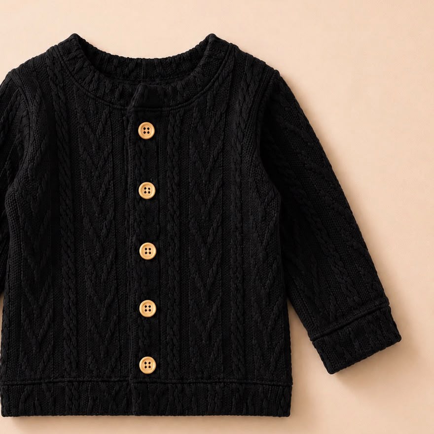 Casaco Bebê Cardigan Black