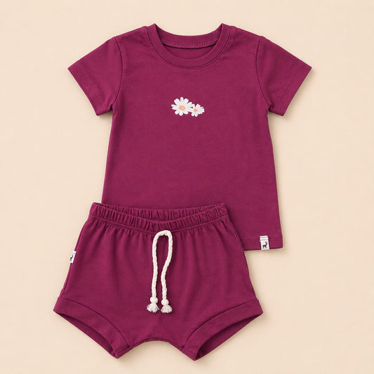 Conjunto Bebê Confort Flower Bordo