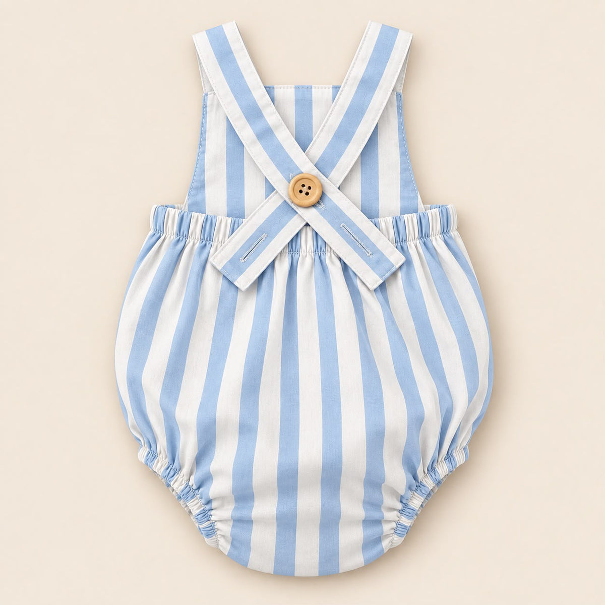 Mono unisex de rayas azul cielo para bebé