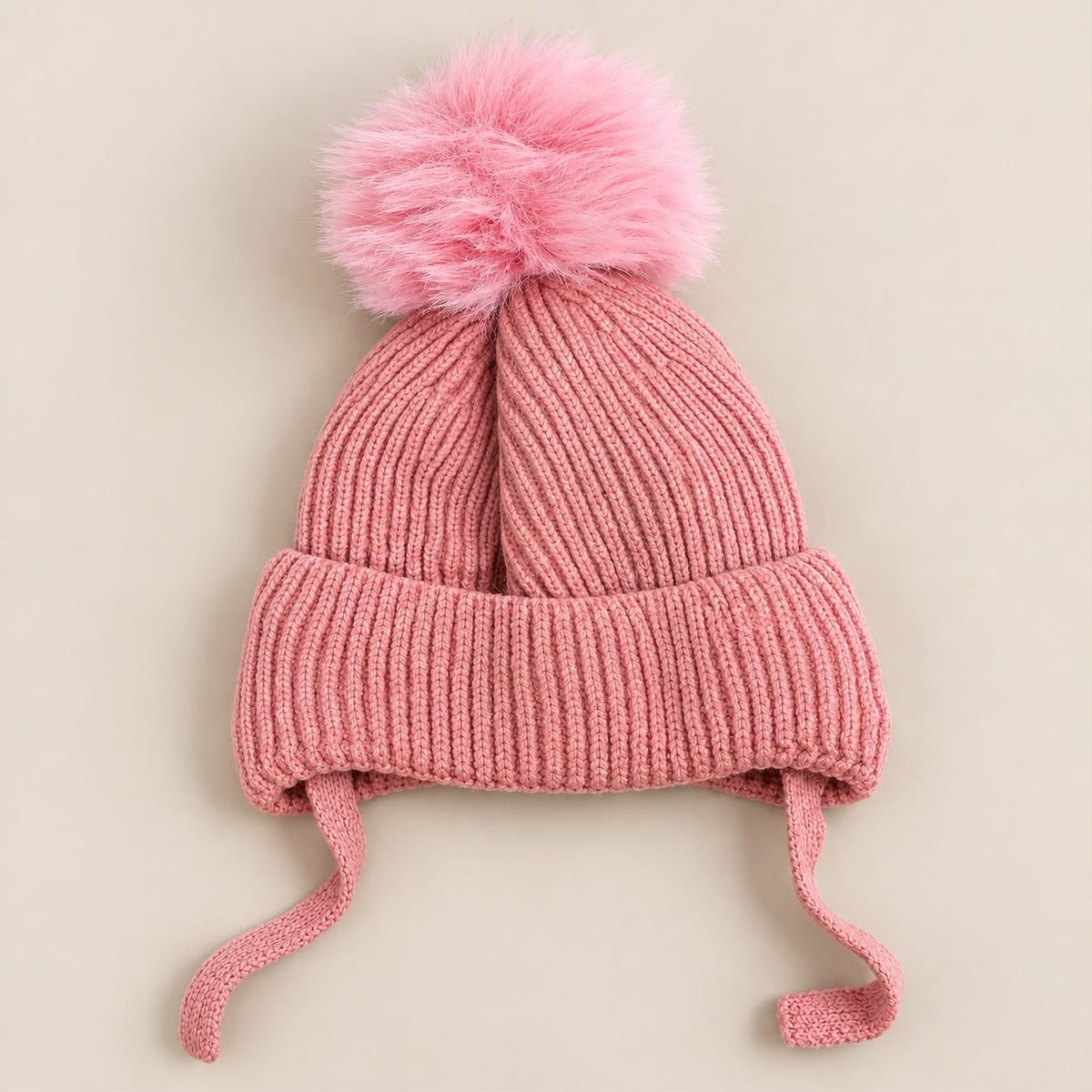 Touca Tricot Bebê Cut Rosa Claro