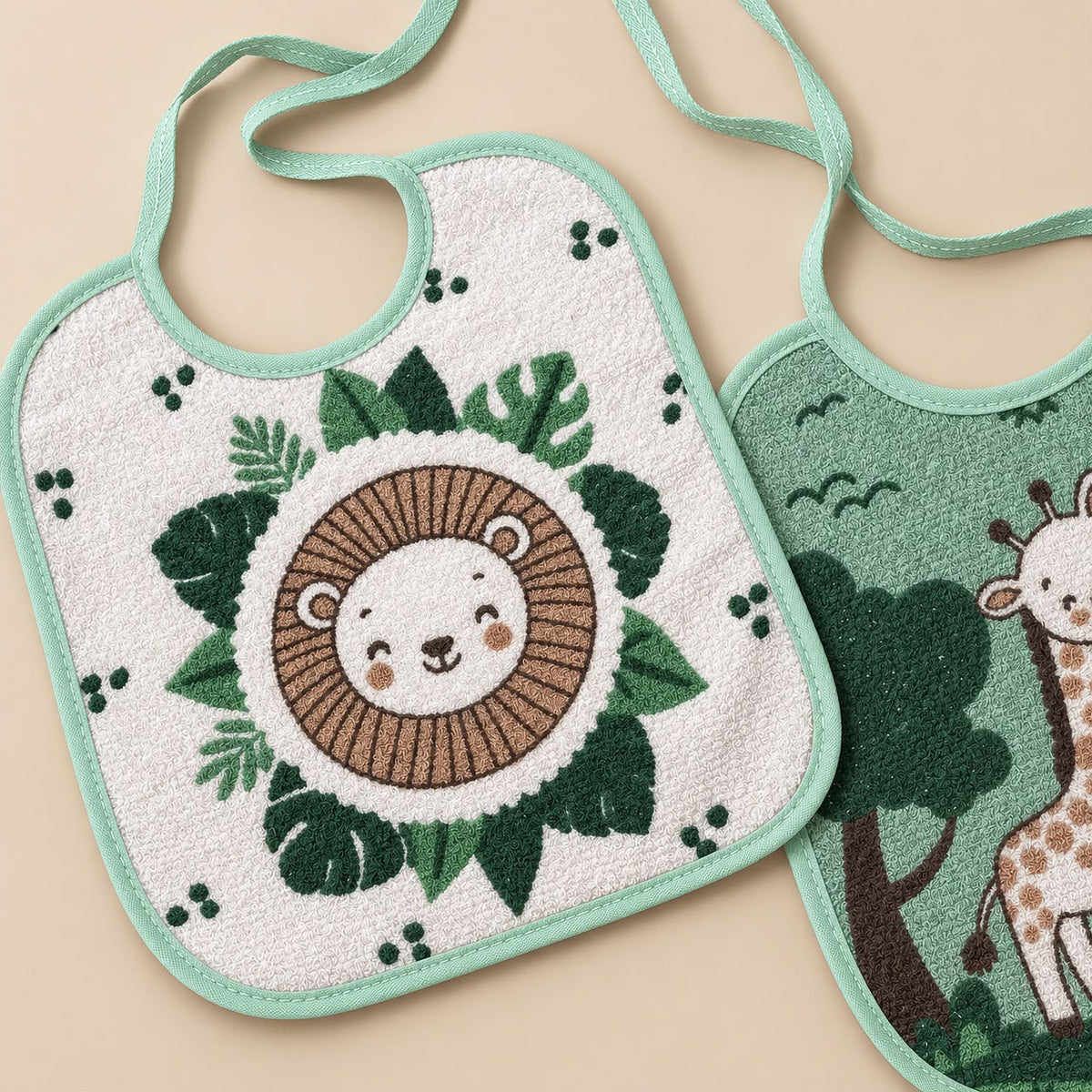 Kit Babador Supersec Felpudo Algodão Safari Girafinha e Lion