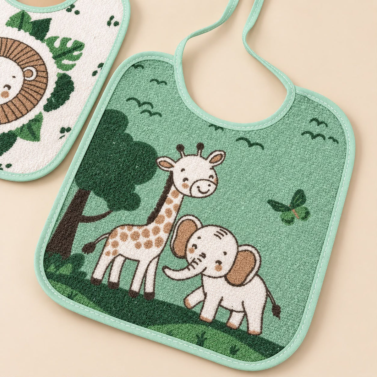 Kit Babador Supersec Felpudo Algodão Safari Girafinha e Lion