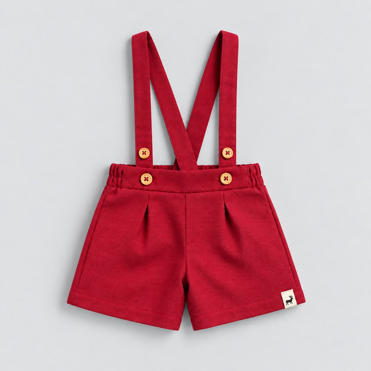 Short Infantil Suspensório Linho Red