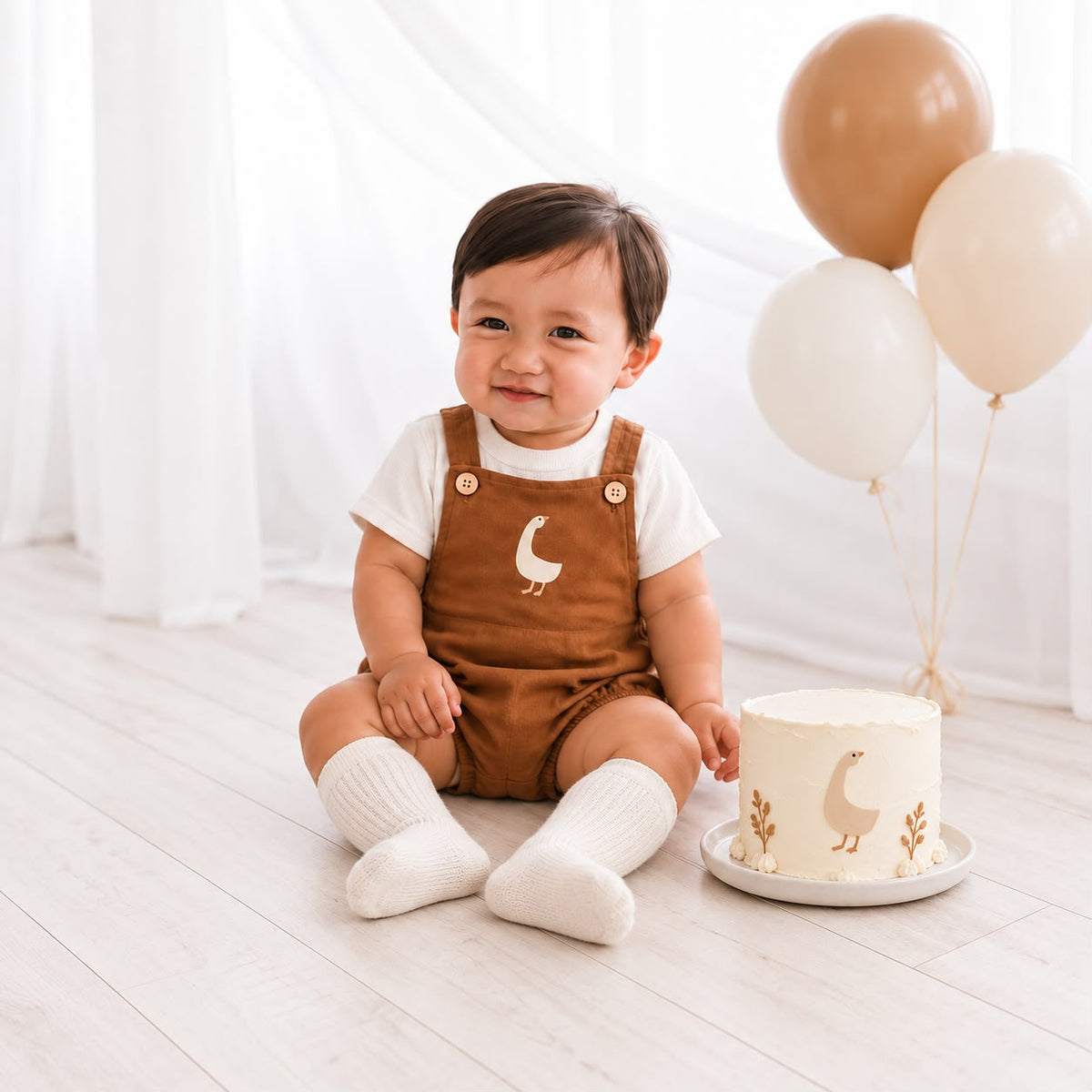 Romper Bebê Algodão Patinho Mocha