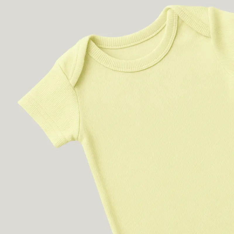 body básico amarelo para bebê de verão

